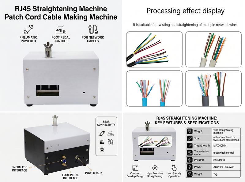 Mesin Pelurus Rj45 Mesin Pembuatan Kabel Patch JW-P08