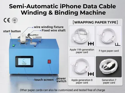 Mesin Penggulung & Pengikat Kabel Data iPhone Semi-Otomatis WPM-K287 - Mesin Penggulung & Pengikat